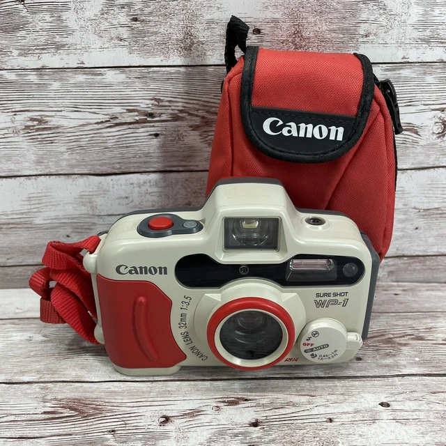 Waterproof Canon Sure Shot WP-1 35mm Point & Shoot Film Camera w Strap & Case Waterproof Canon Sure Shot WP-1 35mm Point & Shoot Film Camera w Strap & Case