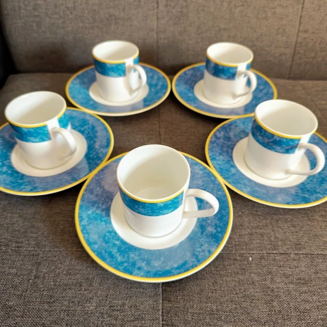 lot de 6 tasses à café Marie avec soucoupes 6 personnes