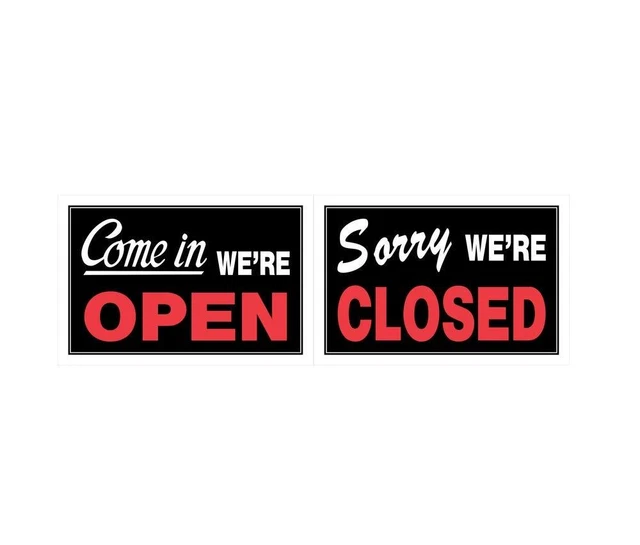 Hillman 839916 Come In We're Open, Sorry We're Closed 2 Sided Reversible Sign...