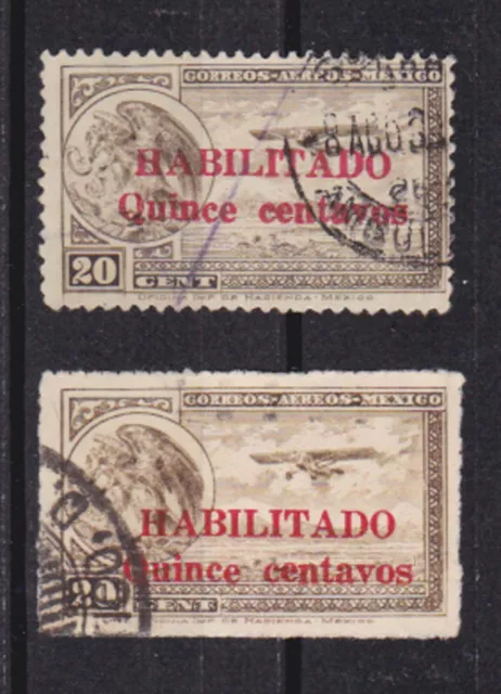 mexico 1921 Sc C36/9 surch.air stamps,set used       p838