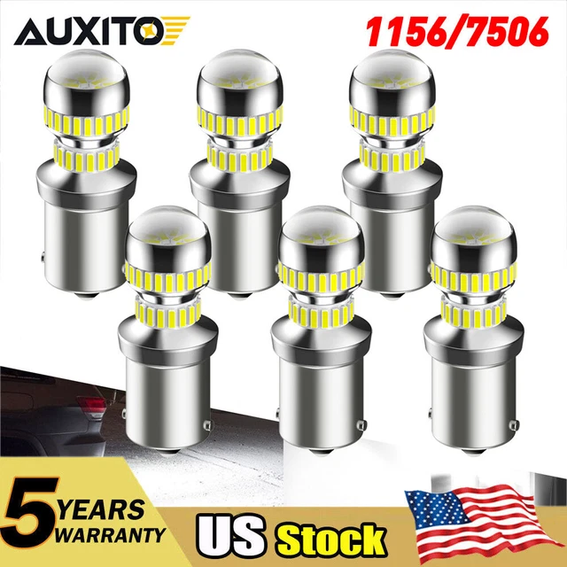 6x White Bright 1156 7506 1141 LED Reverse Backup Light Bulb Replace Halogen GUS