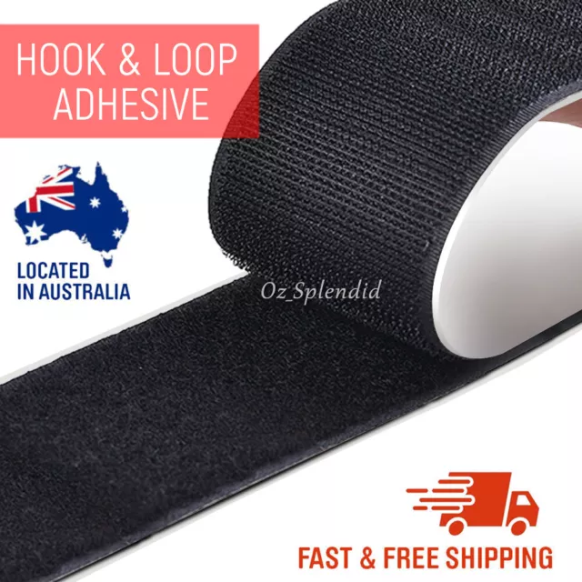 Self Adhesive HOOK and LOOP Fastener Tape Sticky Back Black or White Fastening