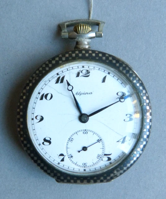 Montre à Gousset Argent Niellé – Cadran 24h, Mécanique, Vers 1900