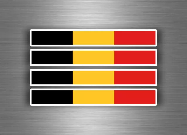 4x Autocollant sticker voiture moto stripes drapeau tuning belgique belge