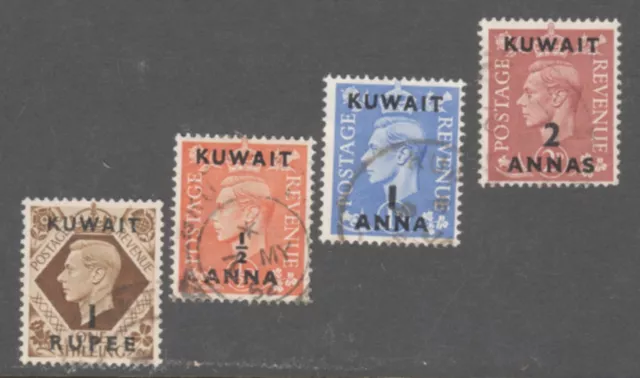 Kuwait Stamps #79,93-94,96 -- (4) King Geo  Values  --  Used