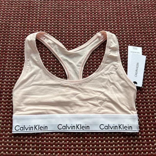 CALVIN KLEIN WOMEN'S Modern Cotton Unlined Bralette Sports Bra Pink Small  BNWT £4.99 - PicClick UK