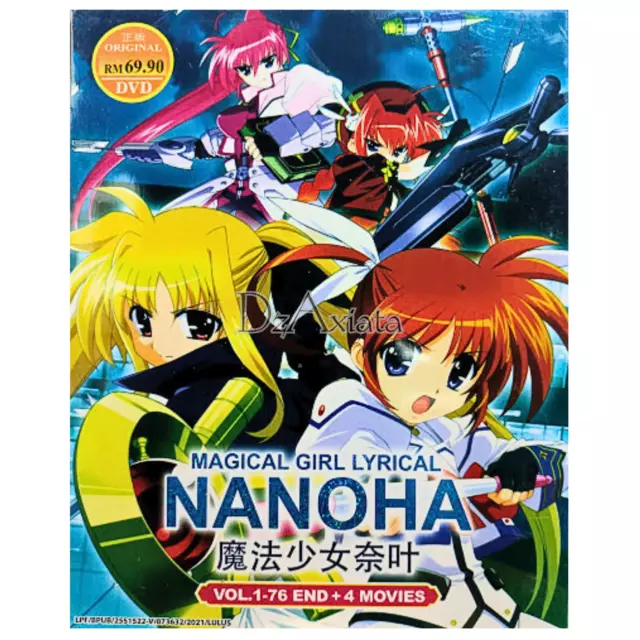 DVD Anime Magical Girl Lyrical NANOHA Complete TV Series (1-76 End) + 4 Movies