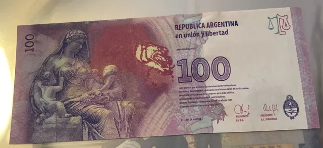 ARGENTINIEN 100 Pesos, ERSATZ Banknote, 2014, P-358r, Eva Peron Evita, UNC 2