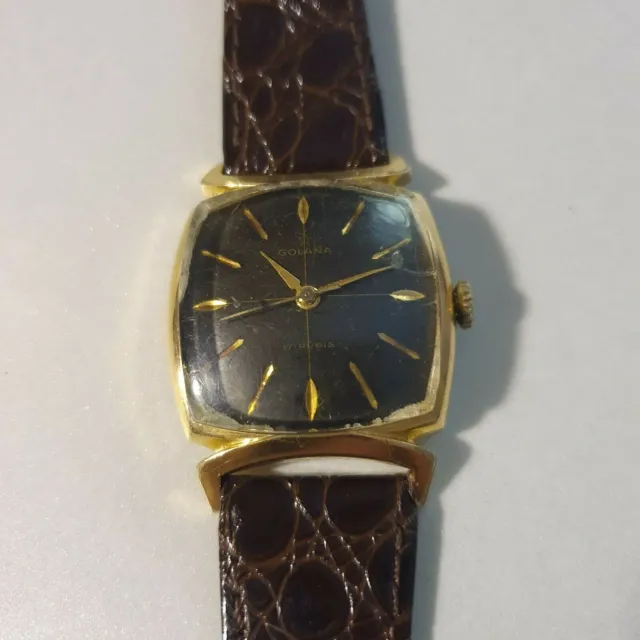 Reloj de hombre GOLANA ø34x40 GOLD SPIDER Antiguo raro SWISS Vintage '40... 3