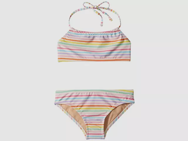 $75 Toobydoo Girl's Rainbow Bandeau Halter Two-Piece Bikini Swimwear Size 9-10