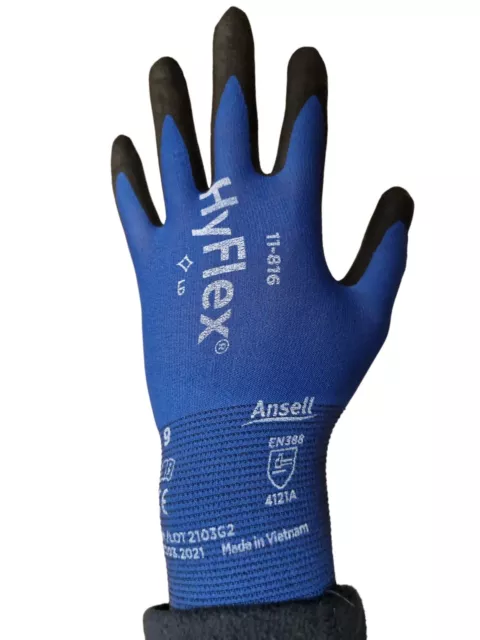 Ansell Montagehandschuh HyFlex 11-816 Gr 9 Arbeitshandschuhe Handschuhe