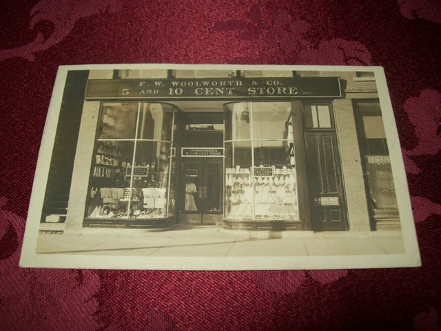 1910 Rppc F. W. Woolworth Store In  Newton Kansas Ks Postcard