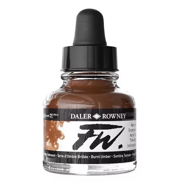 Daler-Rowney Fw Artistas Acrílico Tinta 29.5ml Burnt Umber