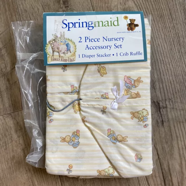 New Springmaid Baby Nursery Set Diaper Stacker Crib Ruffle  Holly Pond Hill 90s