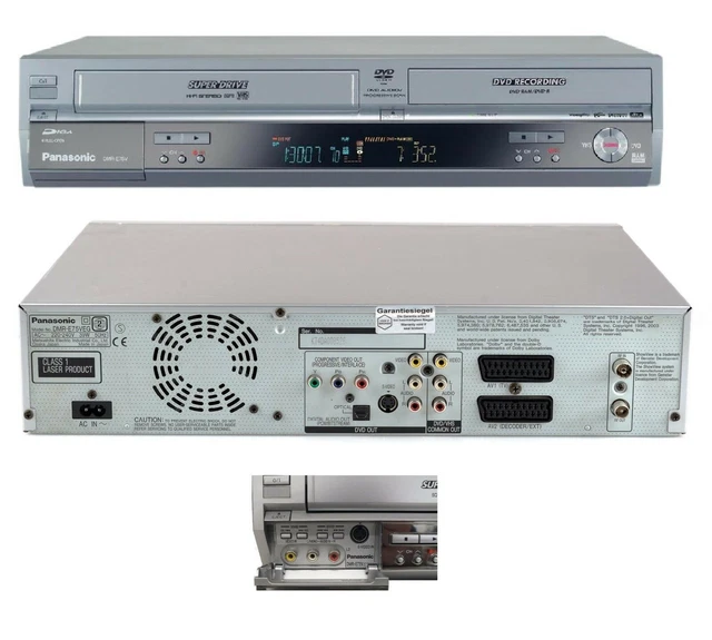 PANASONIC DMRE75V DVD/VCR Recorder VHS Tape Converter All in One 1yr