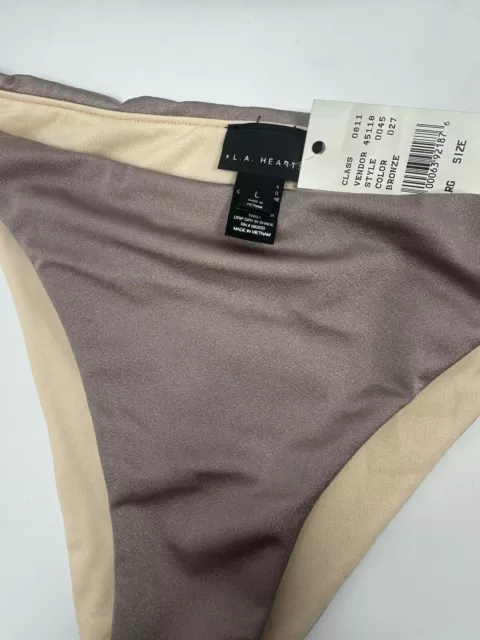 LA Hearts Bronze Bikini Bottoms XL Style #0045 Pairs With Top # 0184