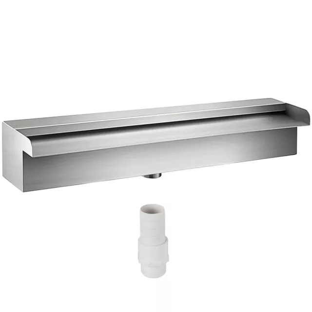VEVOR Waterfall Pool Stainless Steel 17.7" Cascade Fountain for Garden Outdoor