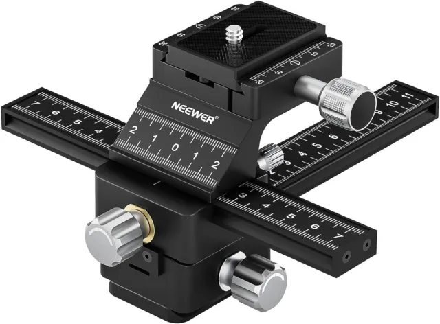 NEEWER 4 Way Macro Focusing Rail Slider with Quick Release Plate for Arca Type