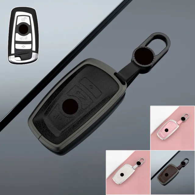 Aluminum Alloy Leather Car Key Case Cover For BMW 1 2 4 5 7 F10 F20 X3 X4 X5 X6