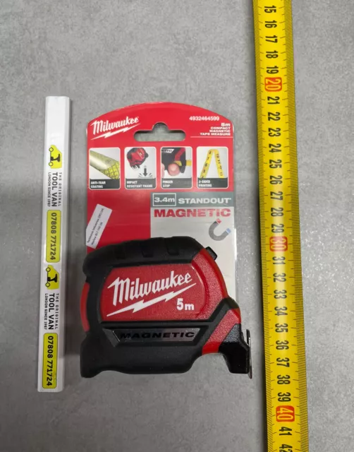 Milwaukee 5m Mag Pro Tape Measure - Metric Only Gen 3 4932464599 FREE PENCIL