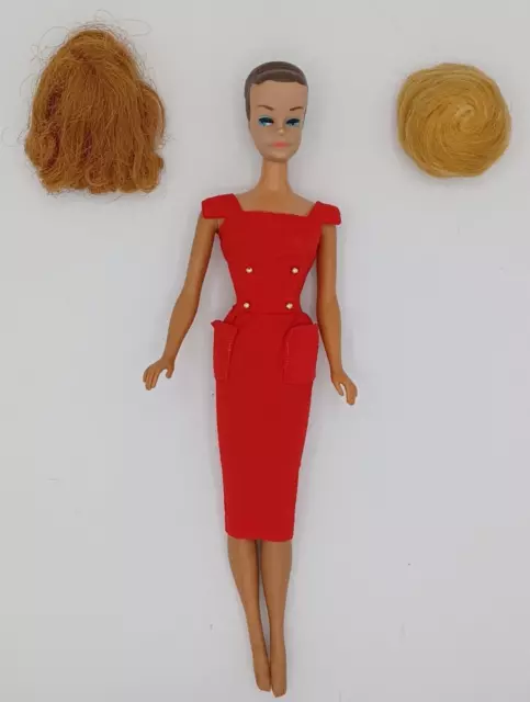 Barbie Doll Dated 1966 Korea-Bendable Knees, Twist&Turn waist-Red Dress/Wigs