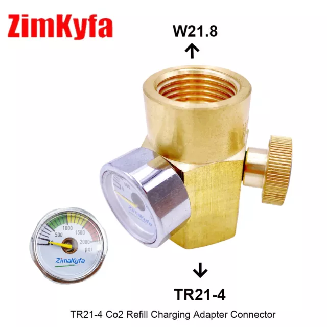 Kit adaptador de recarga de CO2 llenado de botellas tanque de soda conexión para W21.8-14 Tr21-4 2