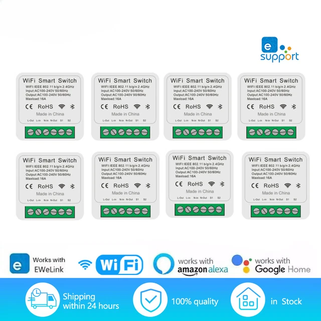 16A MINI SMART Wifi Switch Support 2-way Control Wireless Remote Smart ...