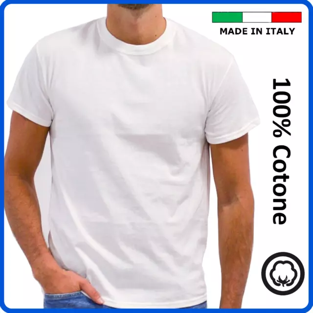Maglietta bianca da uomo t shirt in cotone 100% Manica corta girocollo maglia