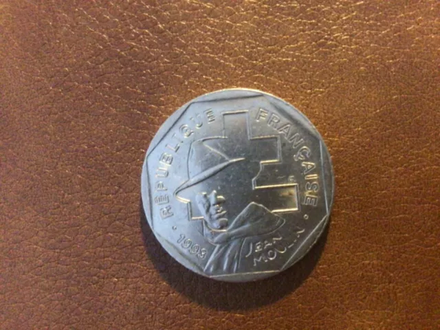 Pièce de 2 francs jean moulin 1993