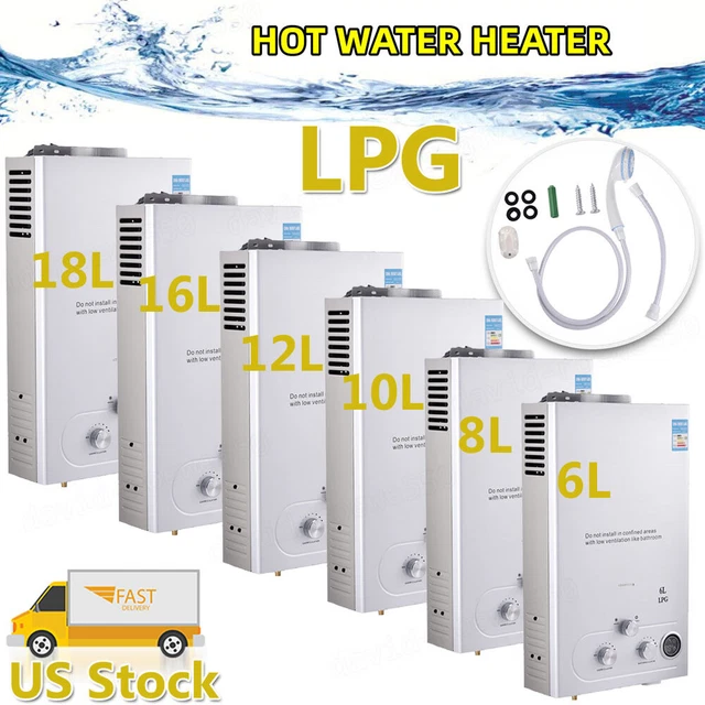 6/8/10/12/16/18L PROPANE GAS Hot Water Heater OnDemand Tankless