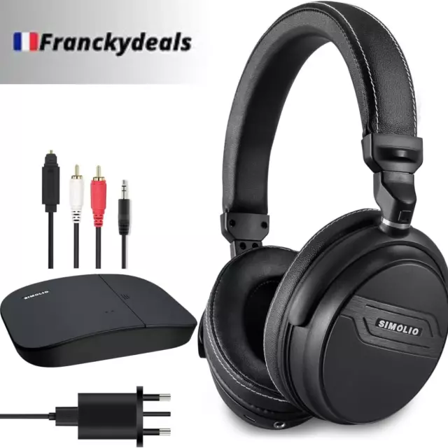 Casque TV Sans Fil Simolio SM-826D 2.4G, Portée 30 m, Amplification Voix Neuf FR