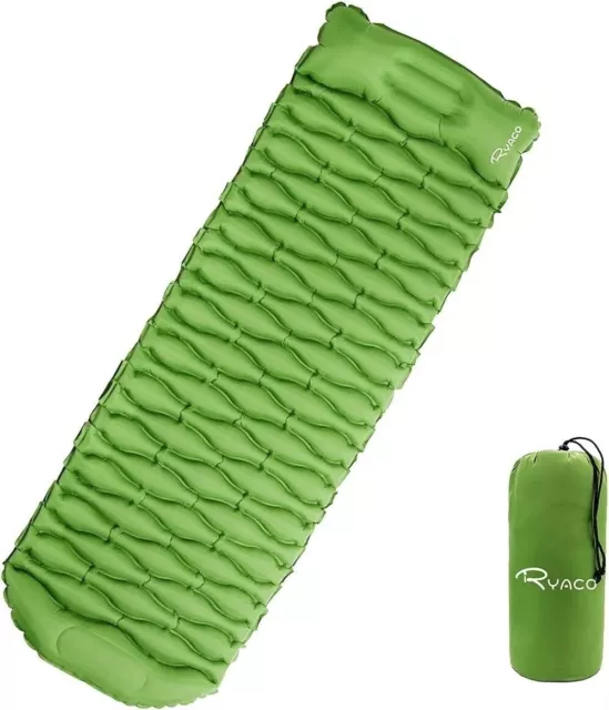 Inflatable Single Sleeping Camping Mat Ultralight Lightweight Sleeping Pad Green