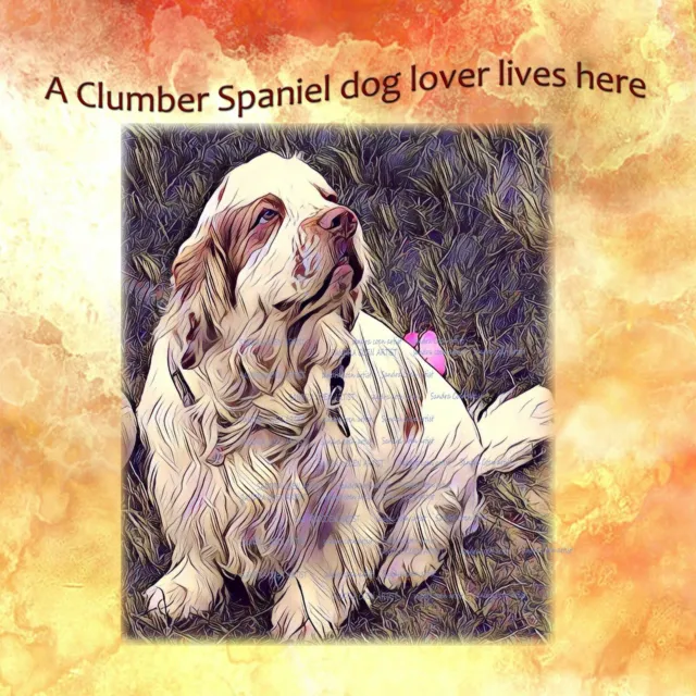 Clumber Spaniel Dog New Hardboard Plaque Tile Design Sandra Coen Art Print