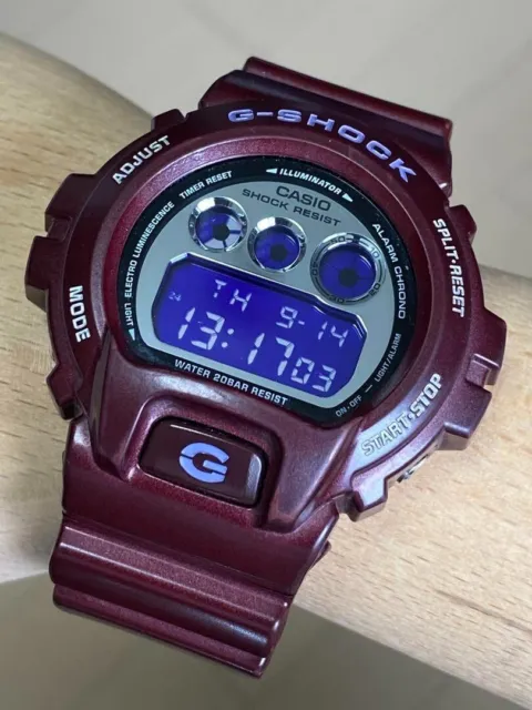 CASIO G-SHOCK DW-6900SB Crazy Color Metallic Burgundy Men's Digital Watch Used
