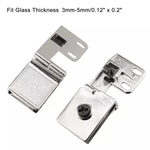 2pzs Pinzas Bisagras de puerta de metal para Soporte para Vidrio Pared 3mm-5mm 2