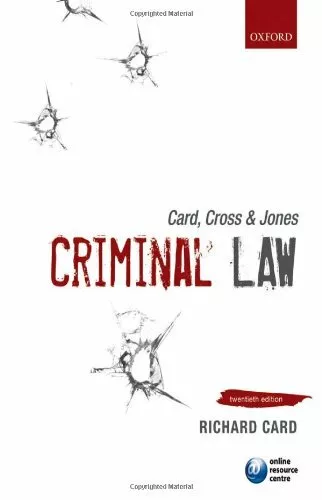 Card, Cross & Jones: Criminal Law by Card, Richard 0199646422 FREE Shipping
