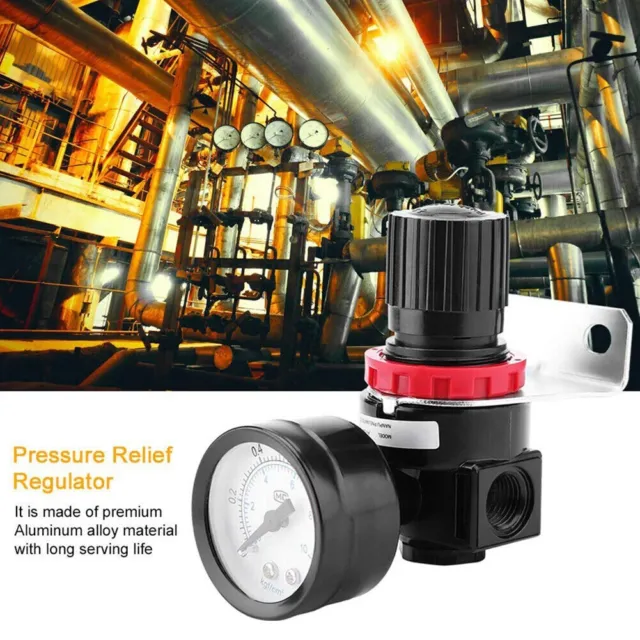 NPT 1/4 Connection Thread Air Pressure Regulator with Gauge for Air Compressor