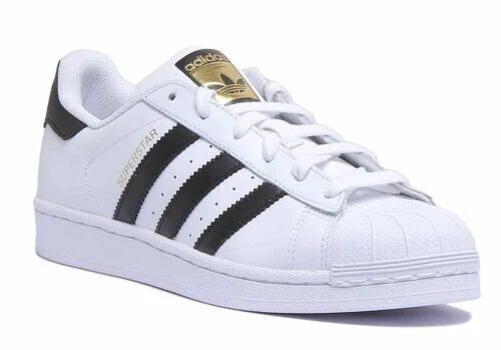 Adidas Superstar W B Grade Superstar Lacet en Blanc Noir Taille UK 3 - 8