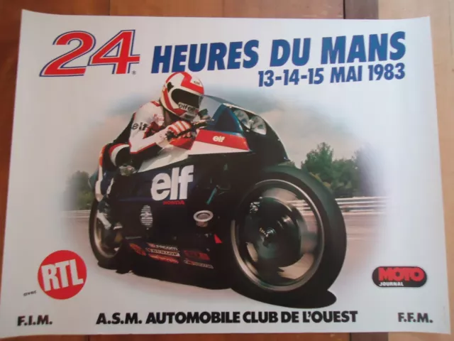 Poster Ufficiale 24 10 Del Mans 1983 Moto Manifesto Aco Honda Il Moto