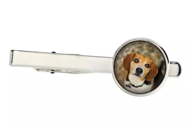 Beagle. Tie clip for dog lovers. Photo jewellery. Handmade UK