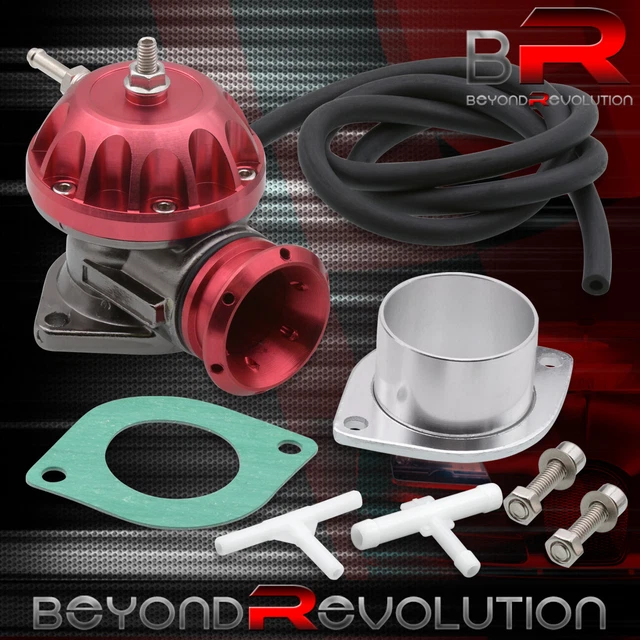 Universal 30Psi Type Rz Engine Turbo Billet Blow Off Valve Red + 2-Bolt Flange