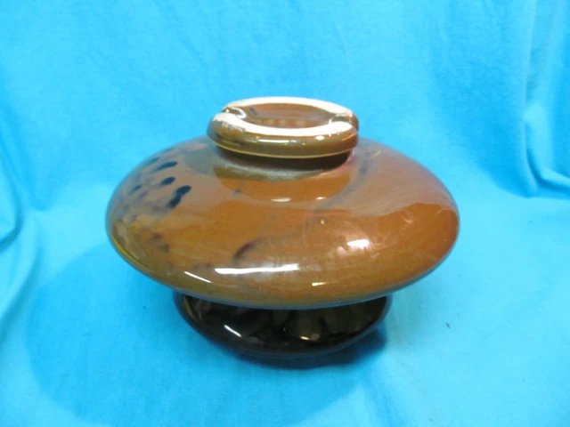 Large 11" Ceramic Powerline Insulator Brown Drip