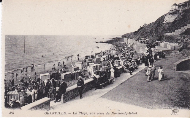 Cpa Granville La Plage View Taken From Normandy Hotel