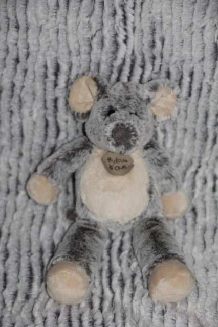 Ours En Peluche Gris, Doudou Au Crochet Fait Main, Neuf, Fabrication Française