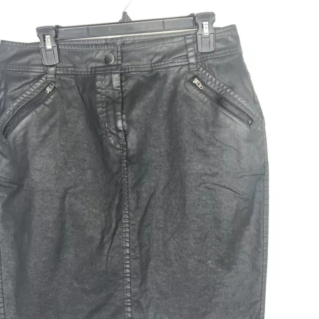 LOFT CURVY MATTE Black Pencil Skirt Womens 12 Pockets $18.68 - PicClick
