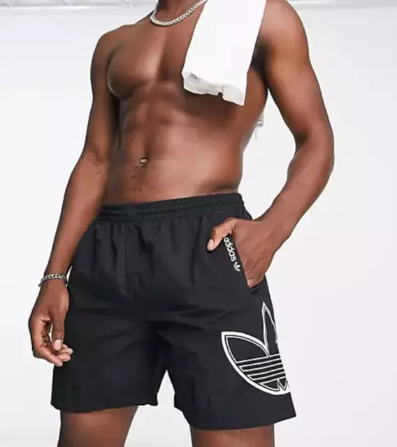 New Mens Adidas Originals Sport Trefoil Swim Shorts ~Size  Large  #Hr4683