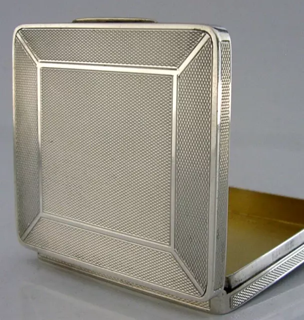 English Solid Sterling Silver Art Deco Style Cigarette Dispenser, 1936