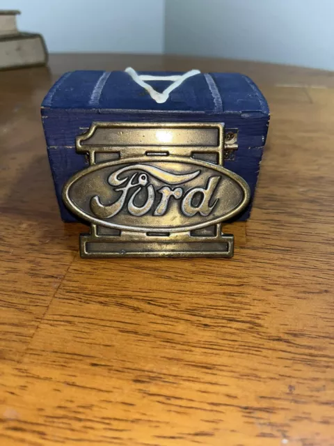 Vintage Ford Logo Solid Brass Belt Buckle