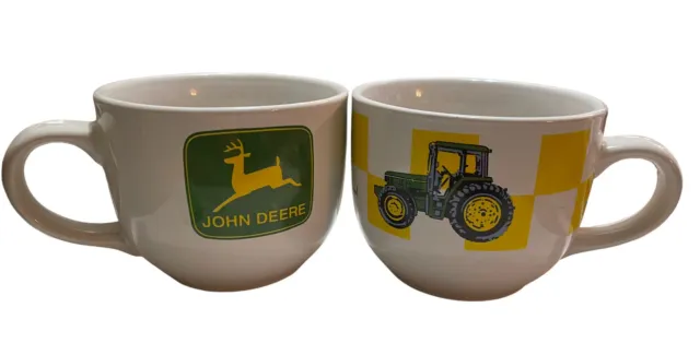 2 Gibson Housewares-John Deere Farm Tractor Jumbo Mug Chili Soup Cup - 24 Oz.