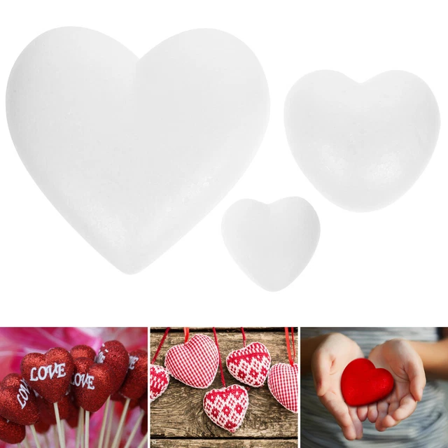 3 PCS WHITE Foam Heart Wreath Hearts DIY Material Love Blank £6.55